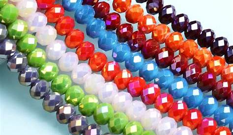 720pcs Random Transparent Glass Beads Faceted Rondelle