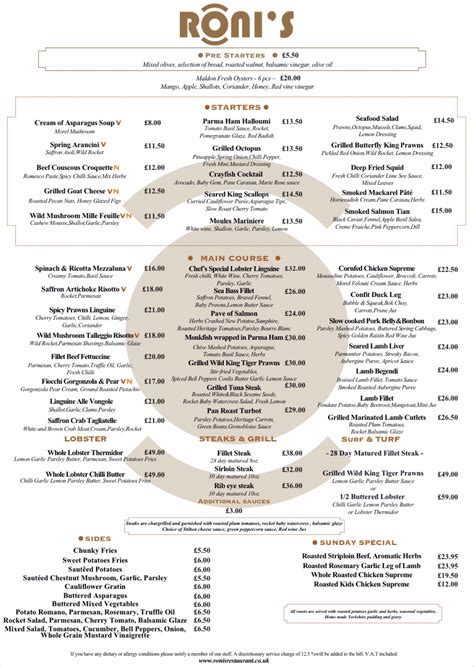 Roni's Mac Bar Menu - Free Template Download