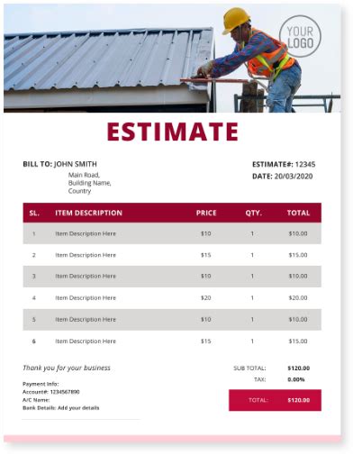 28 Free Estimate Template Forms [Construction, Repair, Cleaning...]