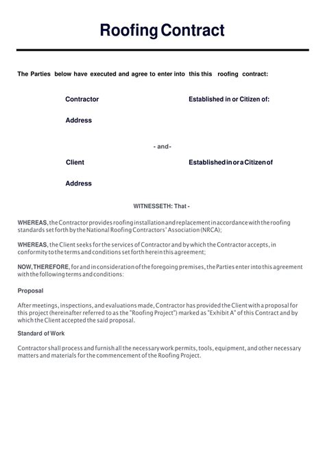 Roofing Contract Template (Free Sample)