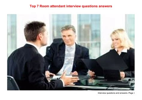 Room Attendant Interview Questions And Answers