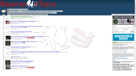 rooster teeth website layout