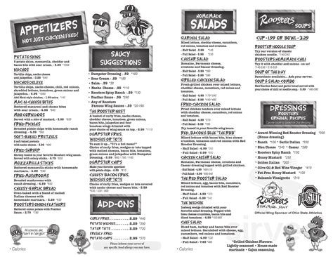 roosters marysville ohio menu