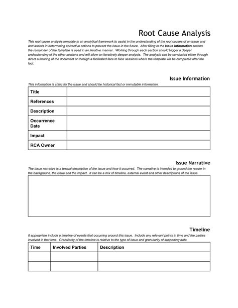 root cause corrective action form template