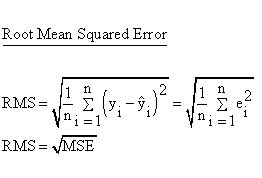 root mean square error in regression