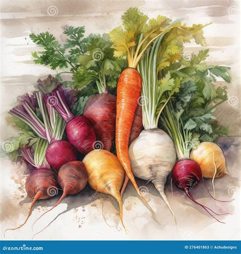 Root Vegetables Watercolor