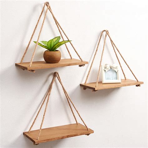 Rope Hanging Floating Shelf