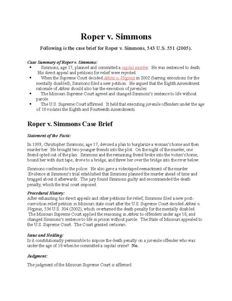 Roper V Simmons Brief