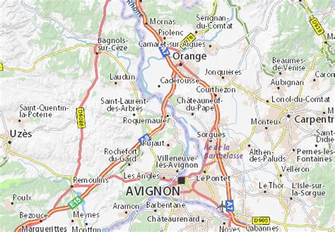 Roquemaure sur carte de France avec contours départements