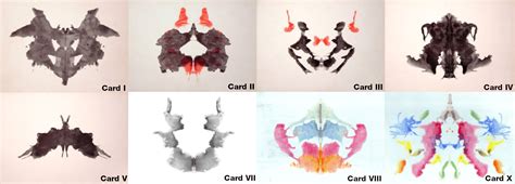 rorschach test and answers cards