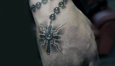 Rosary Tattoo On Hand For Men 100 s Sacred Prayer Ink Designs