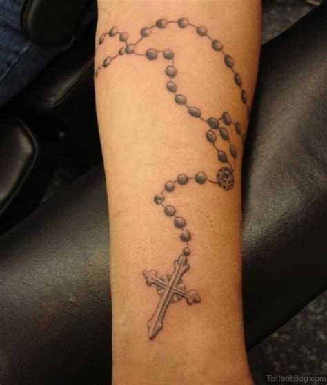 Controversial Rosary Tattoo Design Arm Ideas