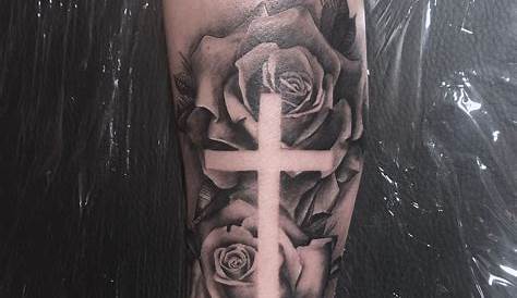 Cross With Roses Forearm Tattoo - orientfrau
