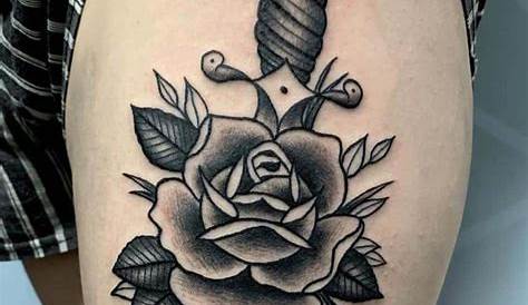 Tattoo uploaded by Robert Davies • Rose Dagger Tattoo by Russell Winter