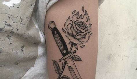 Rose And Knife Tattoo Small Top 69 Best Dagger Ideas [2021