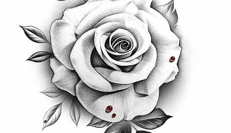 Tatouage rose en noir et blanc réaliste Mon Petit