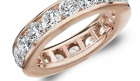 Rose Gold Diamond Eternity Ring Floating Band For Women In 14k