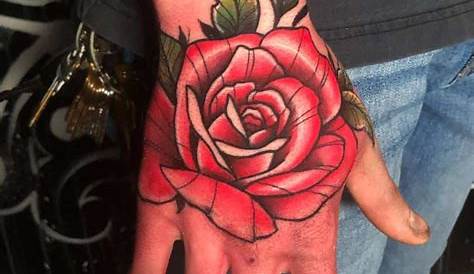 Neo traditional roses Tatuagem na mão, Tatuagem