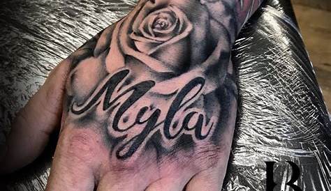 Rose Hand Tattoo With Name Pin By Trey Burton On Ideas s For Guys