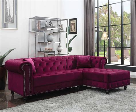 Incredible Rose Red Velvet Sectional Sofa For Living Room