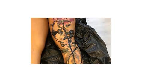 New Top 28+ Red Rose Tattoo Leg