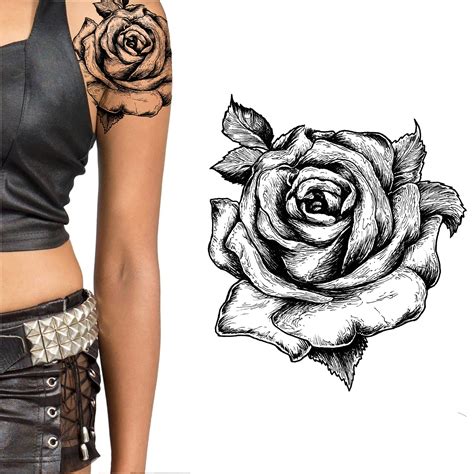 Buy Waterproof Temporary Tattoo Sticker Rose Flower