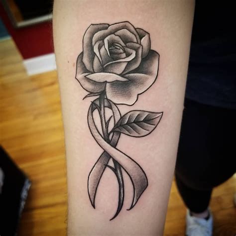 Inspiring Rose With Ribbon Tattoo Designs References