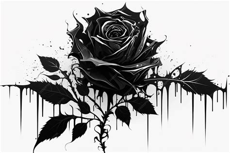 rose drawing black background