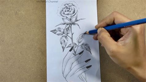 Rose Drawing On Hand