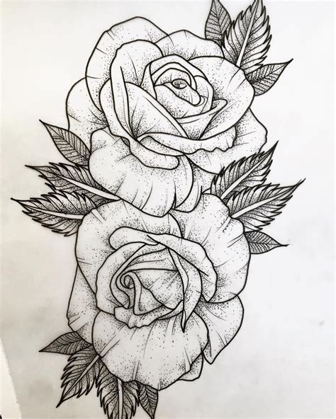 rose drawing stencil