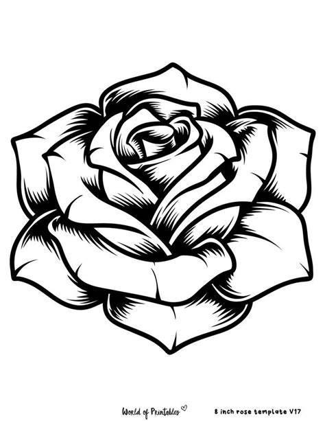 Easy Printable Rose Drawing Templates