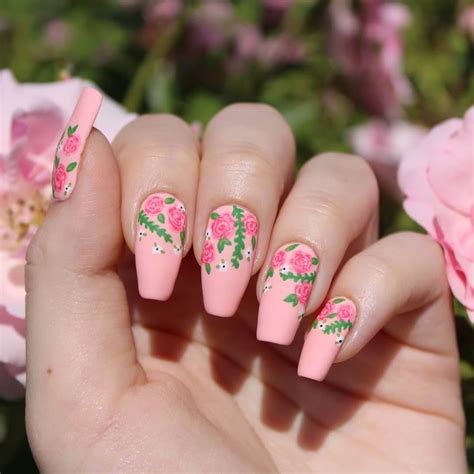 Rose Flower Nail Art