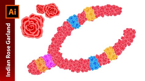 rose garland drawing