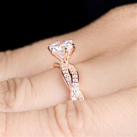 rose gold 3 carat engagement rings