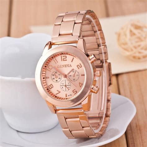 rose gold and gold watch