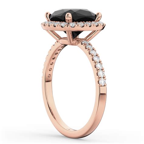 rose gold black engagement rings