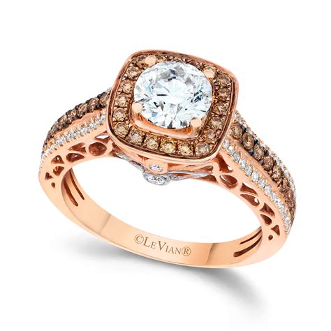 rose gold chocolate engagement rings