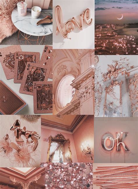 Rose Gold Collage Wallpaper