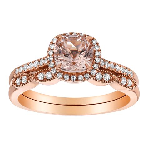 rose gold cushion cut diamond engagement rings