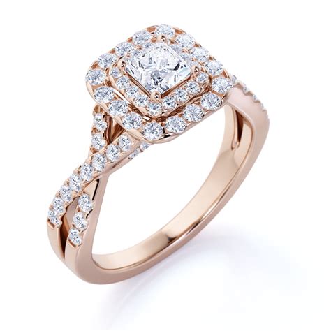 rose gold engagement rings double band