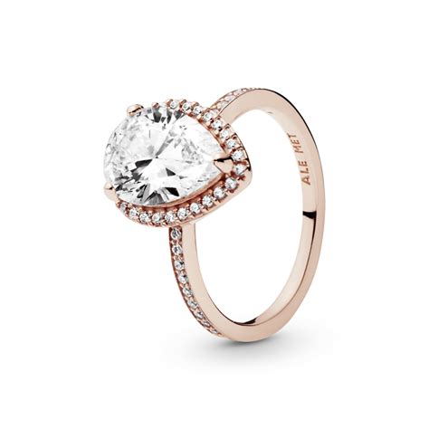 rose gold engagement rings pandora