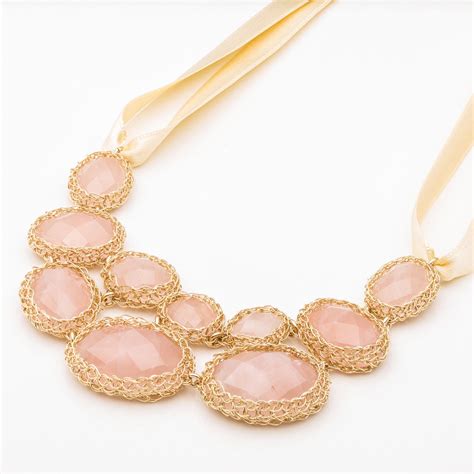 rose gold pink quartz necklace