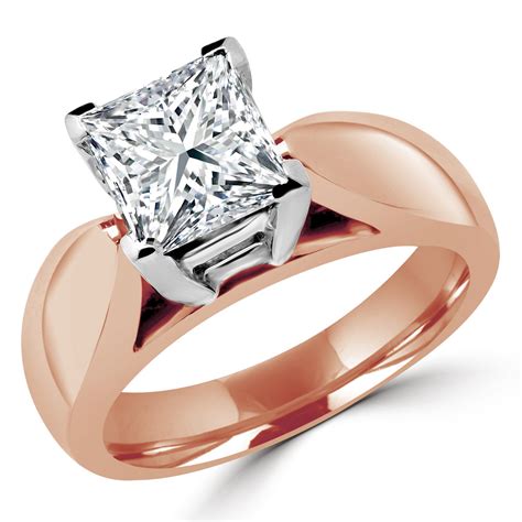 Rose Gold Wide Band Engagement Rings - Riccda