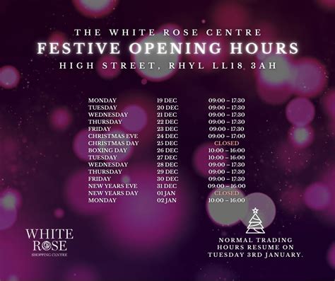 Rose Opening Hours