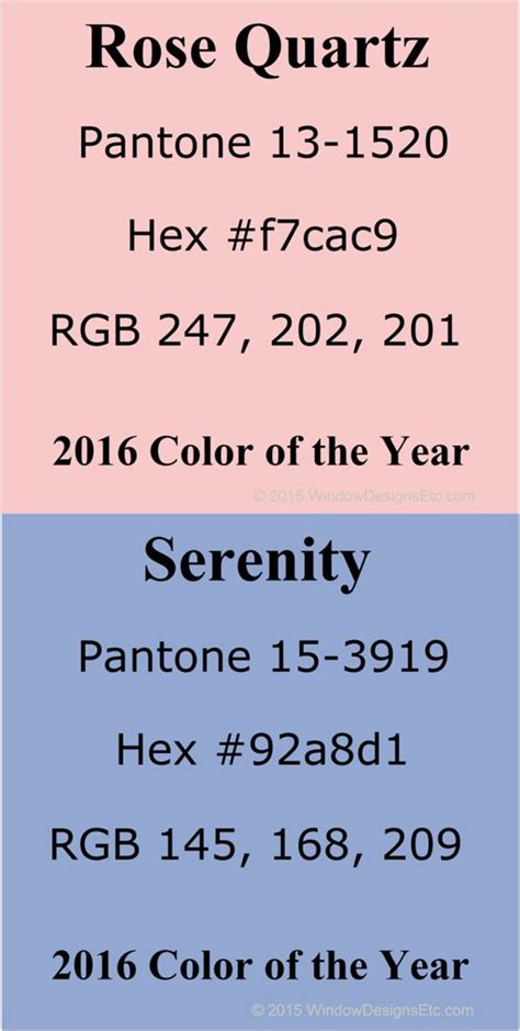 rose quartz and serenity color code