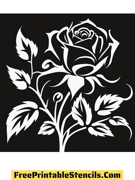 Rose Stencil Free Printable