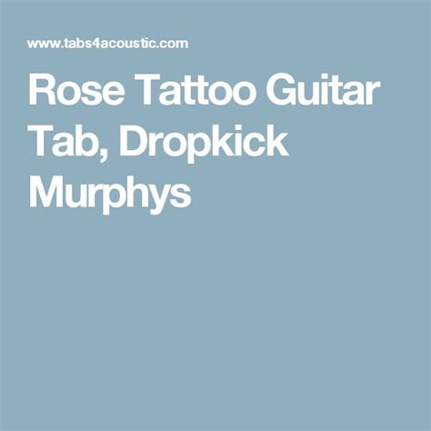 Dropkick Murphys "Rose Tattoo" Guitar and Bass sheet music Jellynote