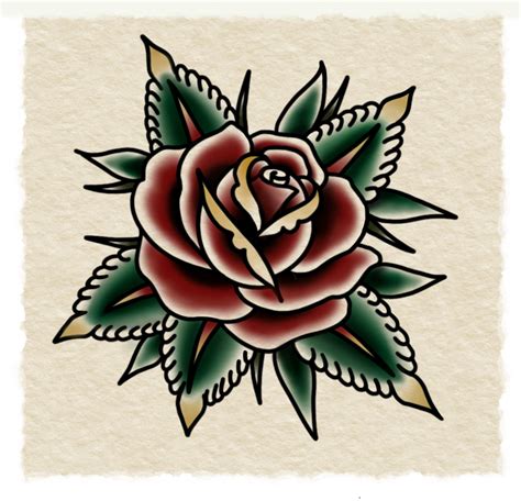 Rose Trad Tattoo