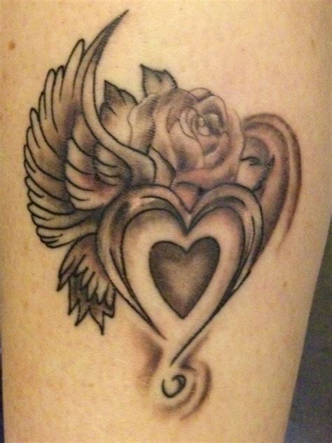 Incredible Rose With Wings Tattoo Design 2023
