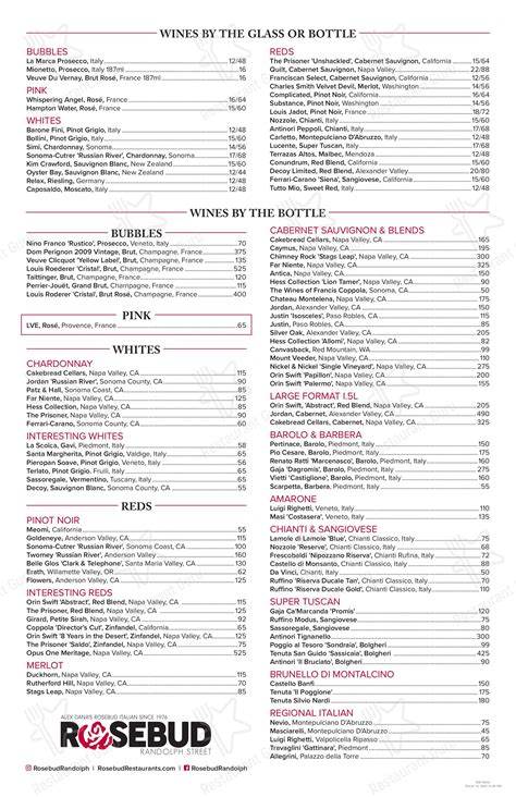 rosebud on randolph menu